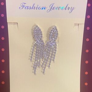 Fashion Jewelry Sparkling Silver Tassel Earrings